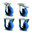 Wheel set 100 mm full rubber, blue (additional costs)